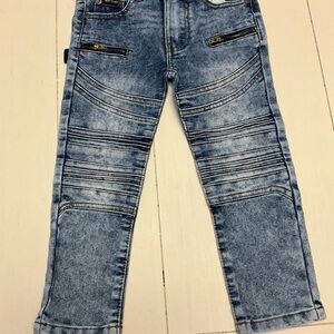 Phat Farm Blue Skinny Jeans with Distressed Moto Design